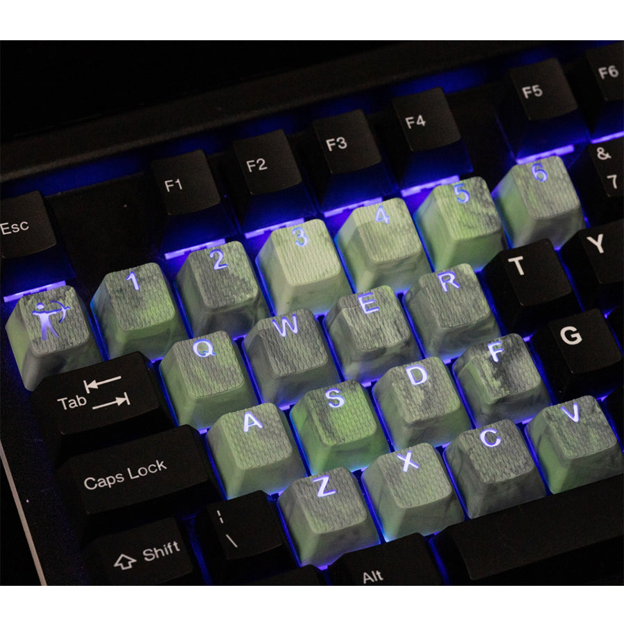 Tai-Hao Rubberized Gaming Keycap Mark II - 23keys GENBU (Malachite)