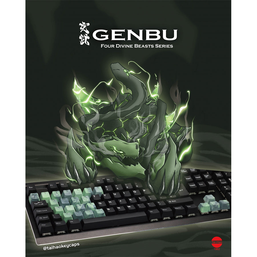 Tai-Hao Rubberized Gaming Keycap Mark II - 23keys GENBU (Malachite)