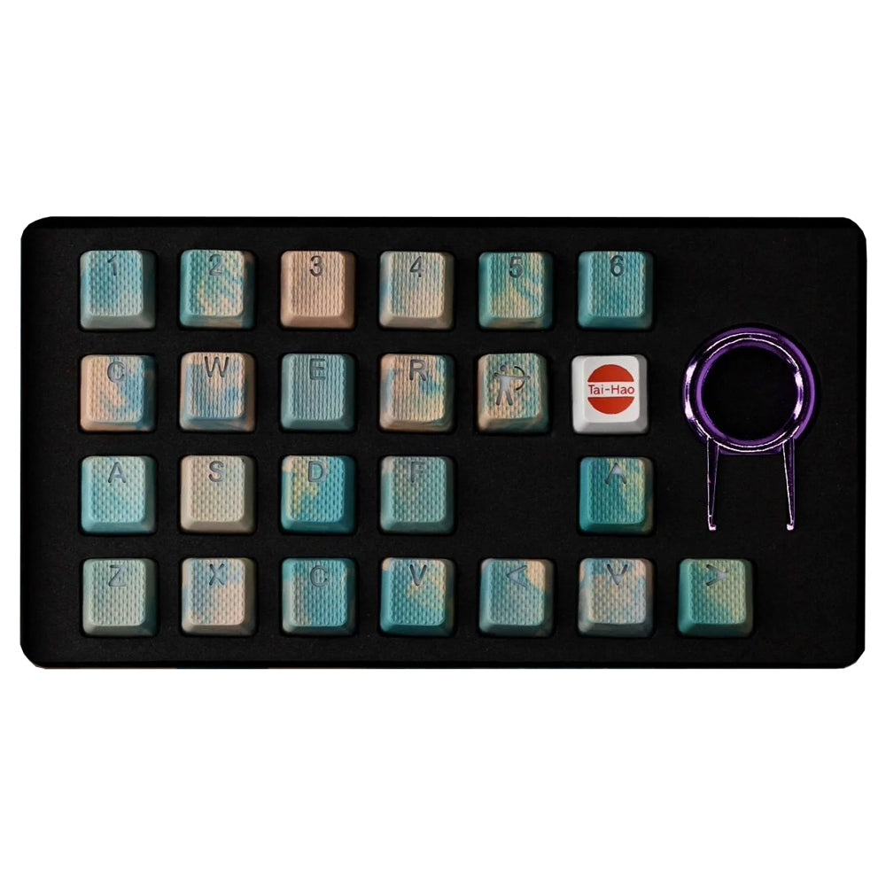 Tai-Hao Rubberized Gaming Keycap Mark II - 23keys Green & Peach Camo