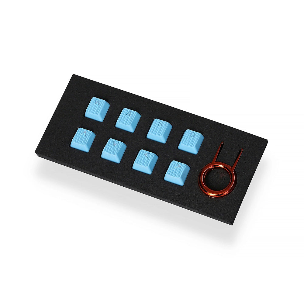 Tai-Hao Rubber Gaming Backlit Keycaps-18 keys/8 keys Neon blue