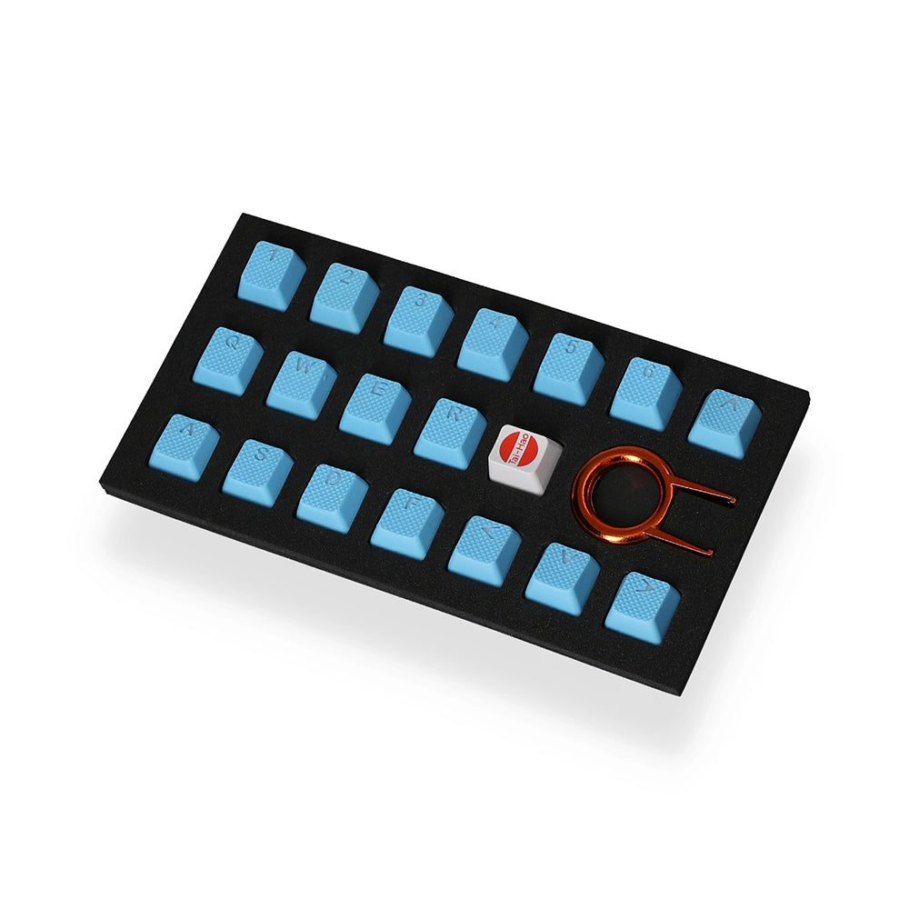 Tai-Hao Rubber Gaming Backlit Keycaps-18 keys/8 keys Neon blue
