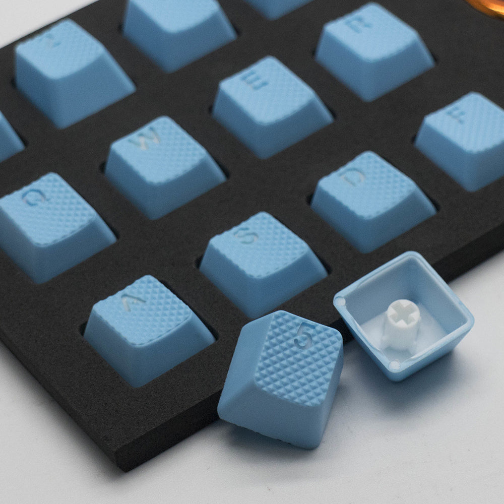 Tai-Hao Rubber Gaming Backlit Keycaps-18 keys/8 keys Neon blue
