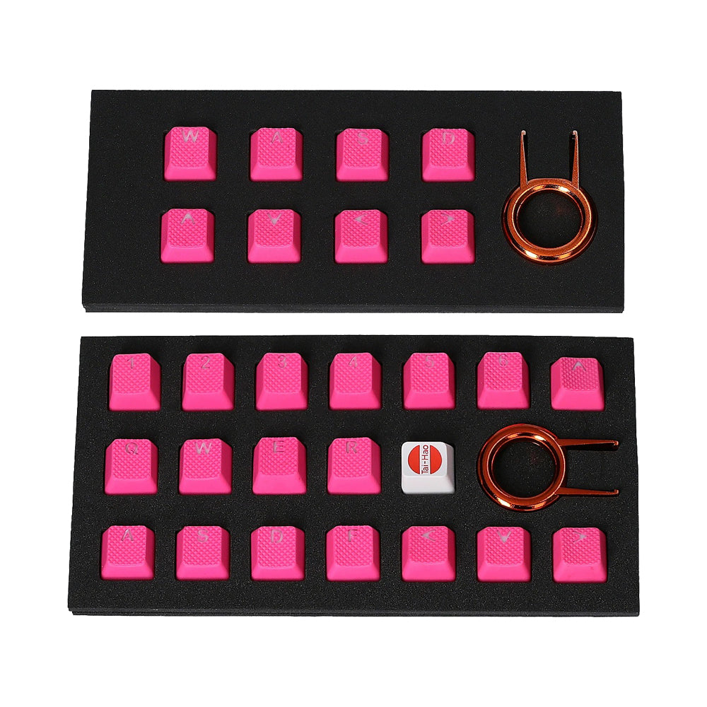 Tai-Hao Rubber Gaming Backlit Keycaps-18 keys/8 keys Neon Pink