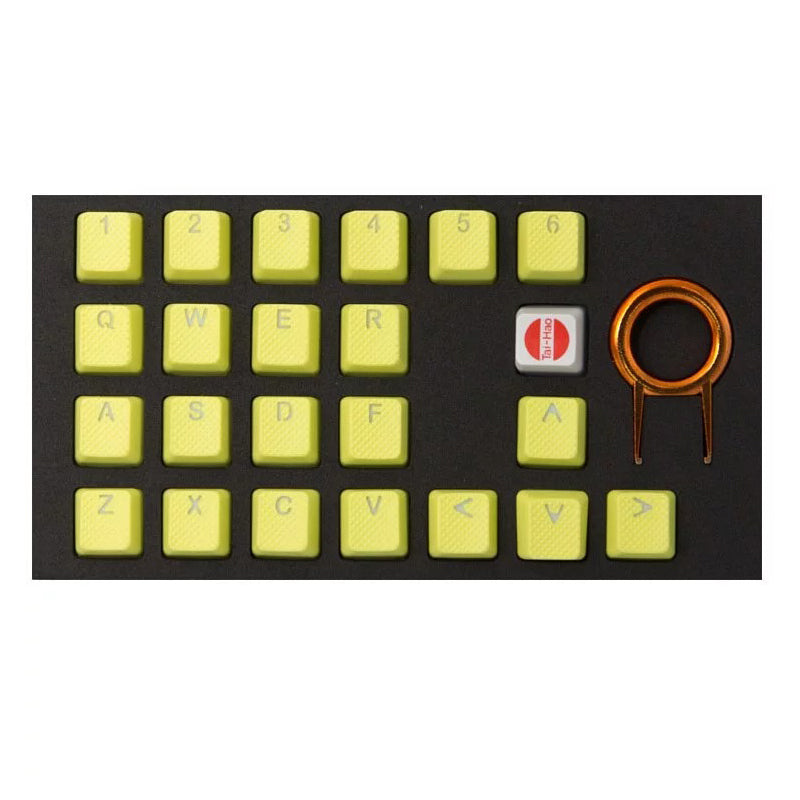 Tai-Hao Rubber Gaming Backlit Keycaps- 22 keys Neon Zinc Yellow