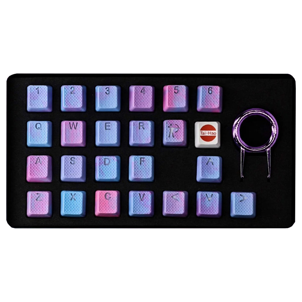 Tai-Hao Rubberized Gaming Keycap Mark II - 23keys Pink & Blue Camo