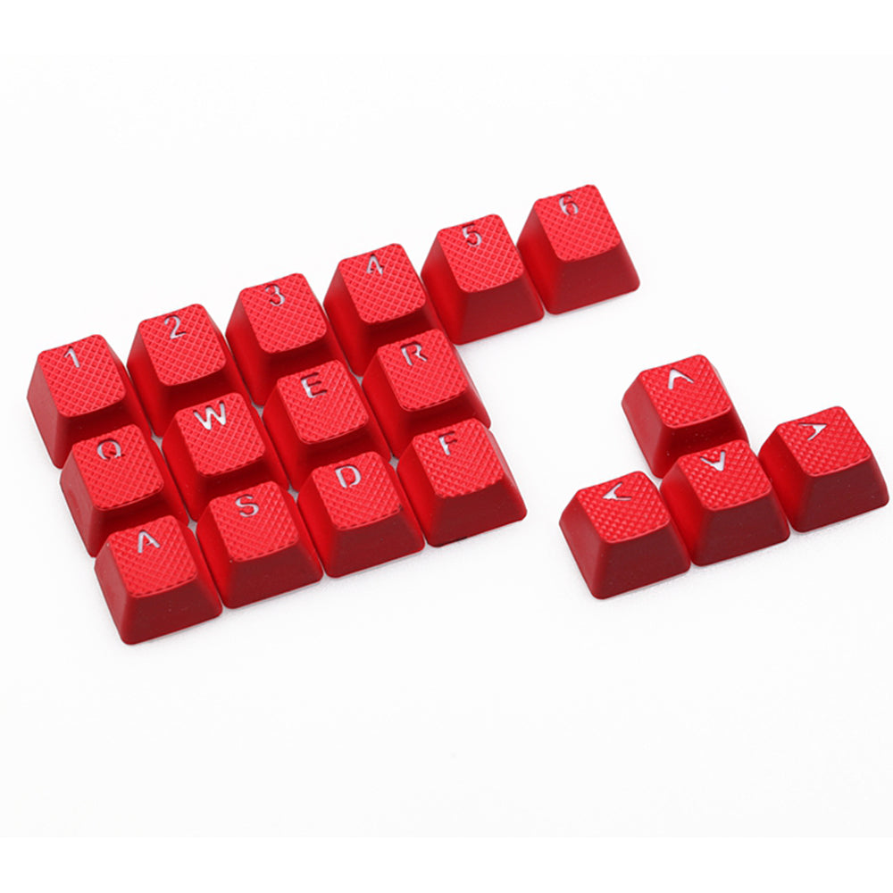 Tai-Hao Rubber Gaming Backlit Keycaps-18 keys/8 keys Red