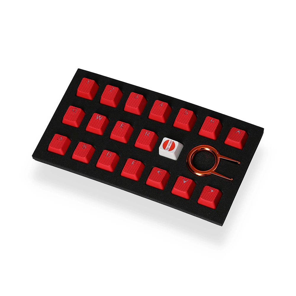 Tai-Hao Rubber Gaming Backlit Keycaps-18 keys/8 keys Red