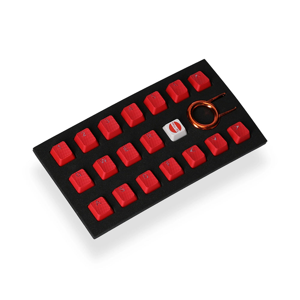 Tai-Hao Rubber Gaming Backlit Keycaps-18 keys/8 keys Red