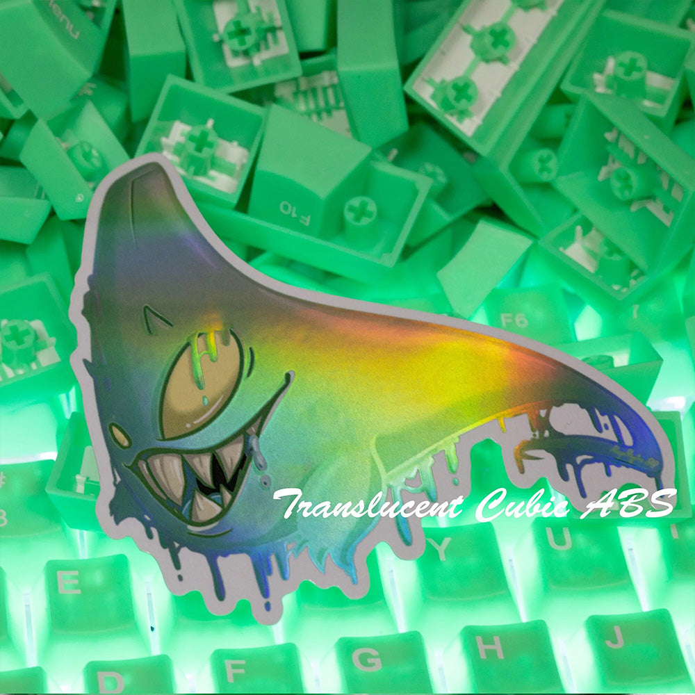 Tai-Hao The Haunted keycaps - Slime Sprout Translucent Cubic ABS Double shot Keycap Set