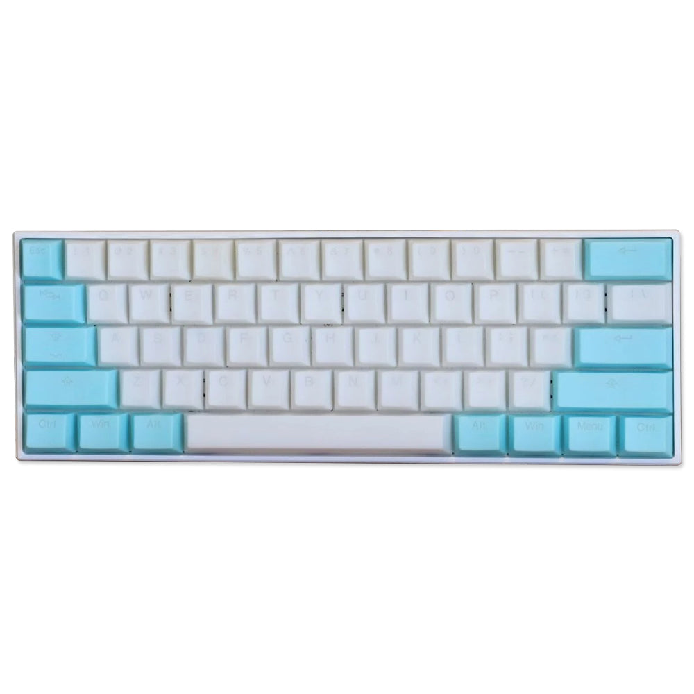 Tai-Hao Translucent Cubic Profile ABS backlit keycap set NATA DE COCO Blue White