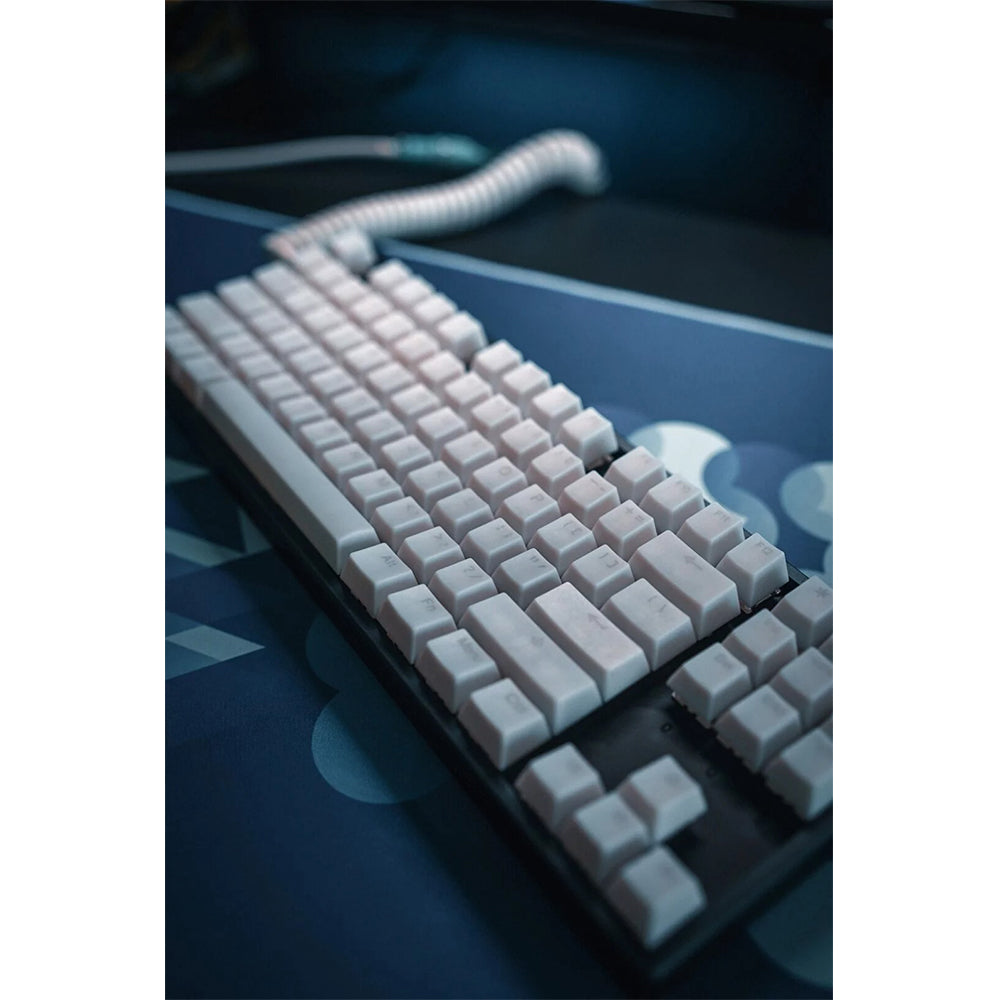 Tai-Hao Translucent Cubic Profile ABS backlit keycap set NATA DE COCO White