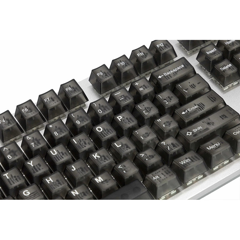 Tai-Hao Translucent Cubic ABS double shot keycap Smoky Quartz