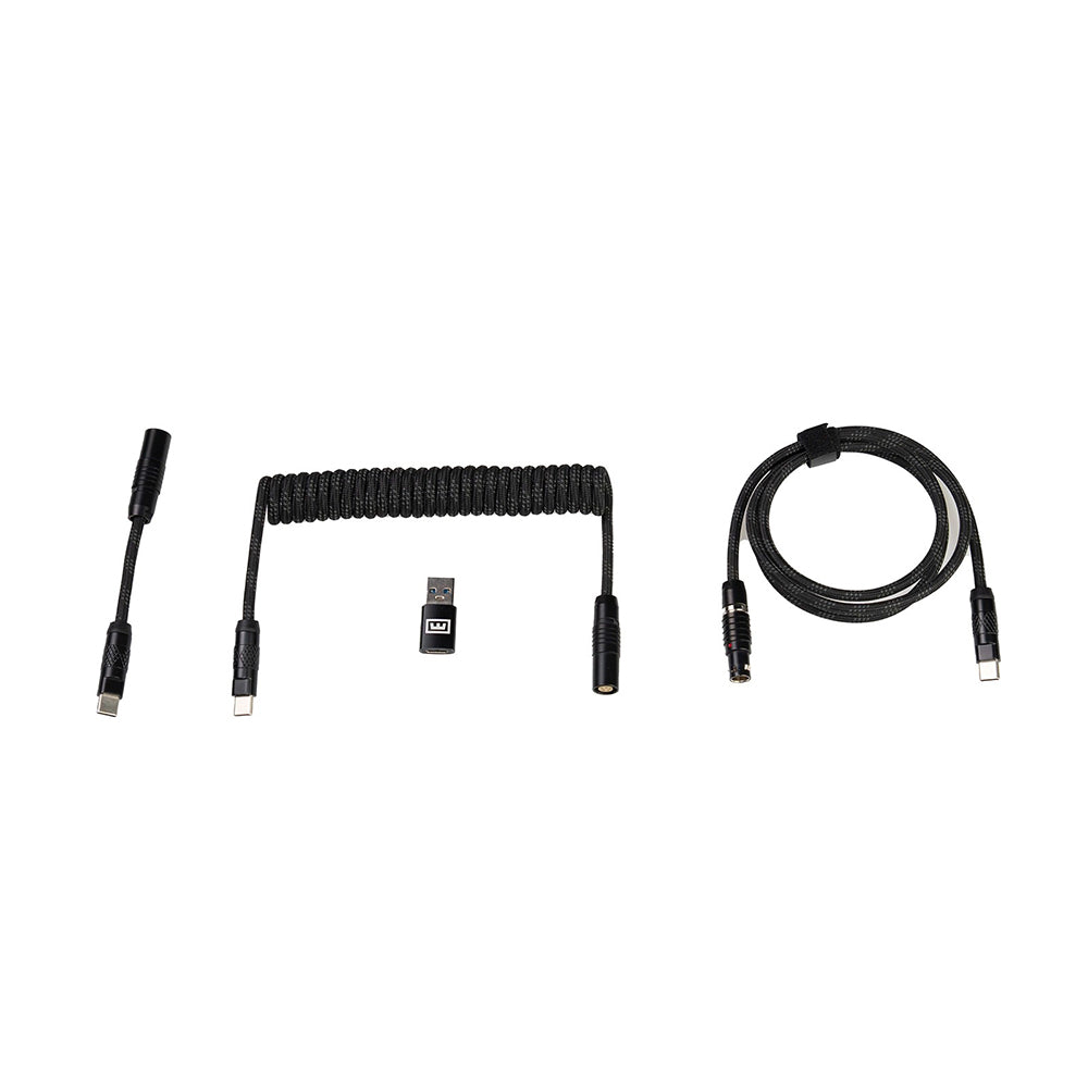 Wooting Detachable USB-C Coiled & Straight Cable Set Stealth