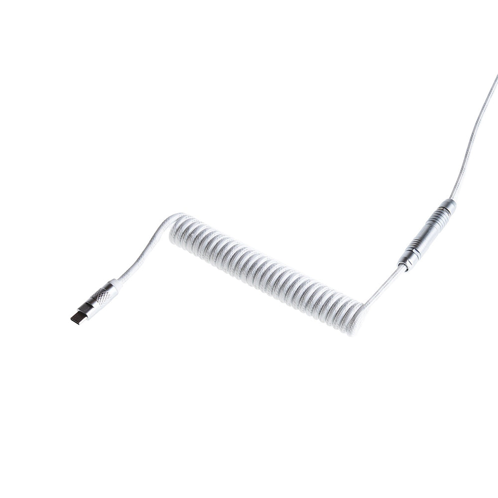 Wooting Detachable USB-C Coiled & Straight Cable Set Just White