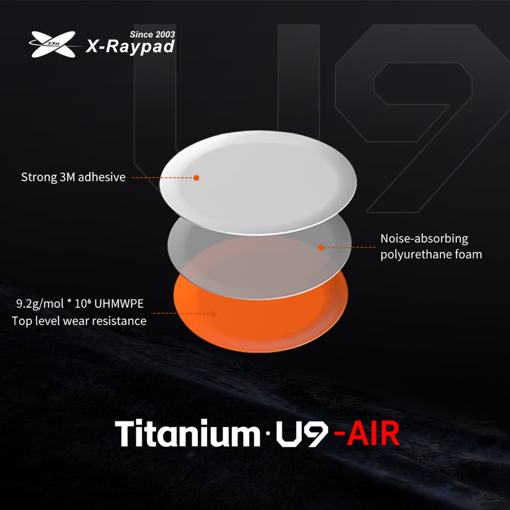 X-raypad Titanium U9 Air Universal Dot Premium Gaming Mouse Skates (40-pack)