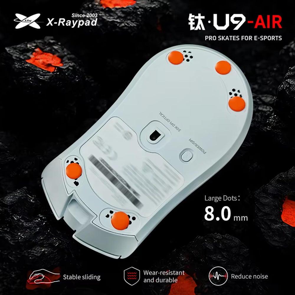 X-raypad Titanium U9 Air Universal Dot Premium Gaming Mouse Skates (40-pack)