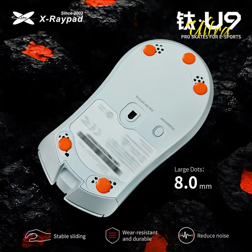 X-raypad Titanium U9 Ultra Universal Dot Premium Gaming Mouse Skates 8mm (40-pack)