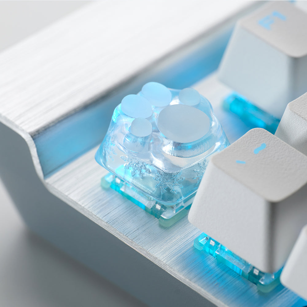 ZOMO PLUS 3D Printed Kitty Paw Keycap Ice for Cherry MX Switches