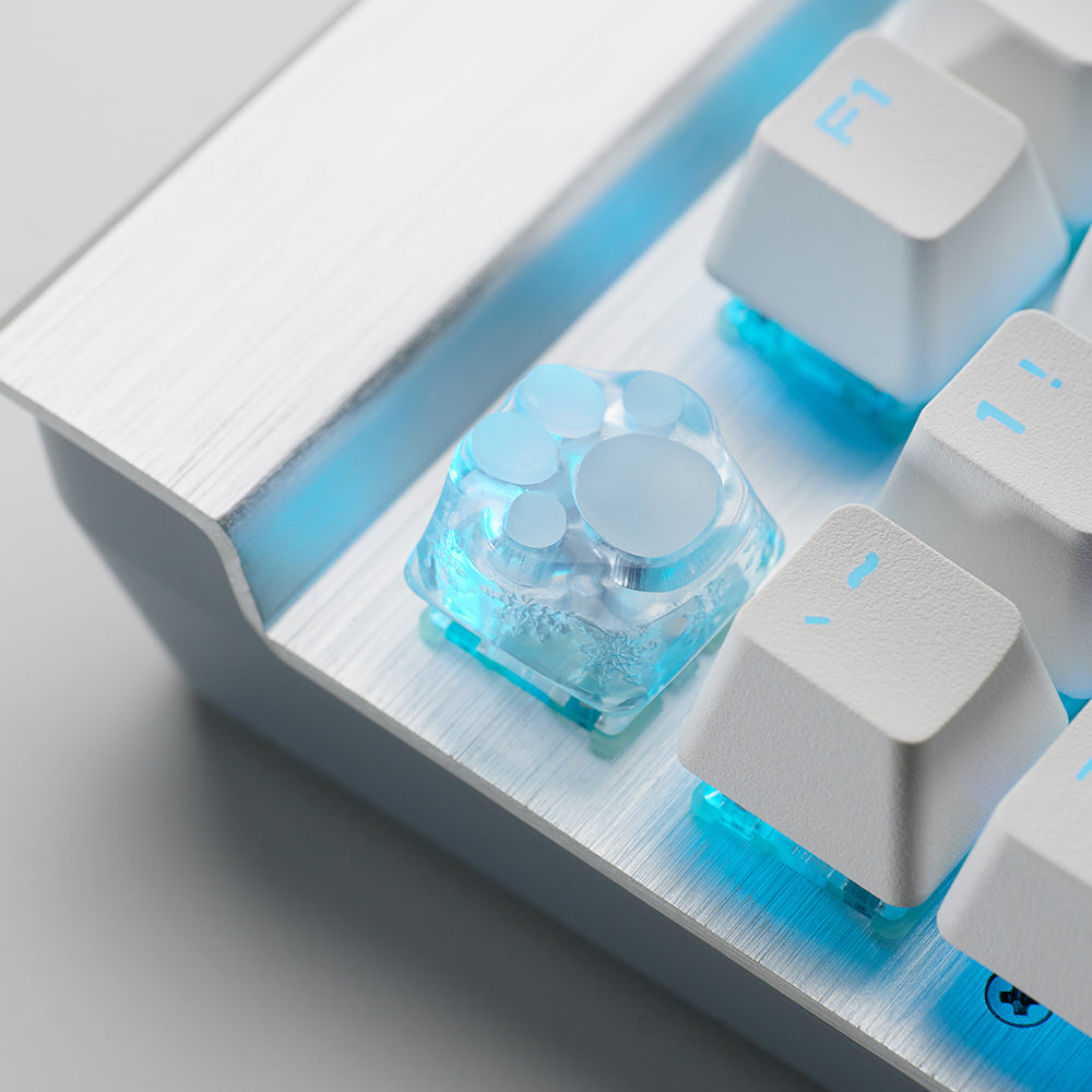 ZOMO PLUS 3D Printed Kitty Paw Keycap Ice for Cherry MX Switches