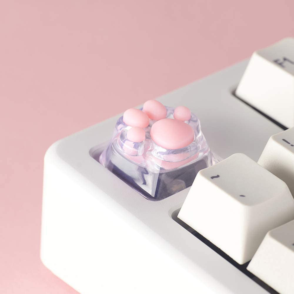 ZOMO PLUS 3D Printed Kitty Paw Keycap Transparent for Cherry MX Switches