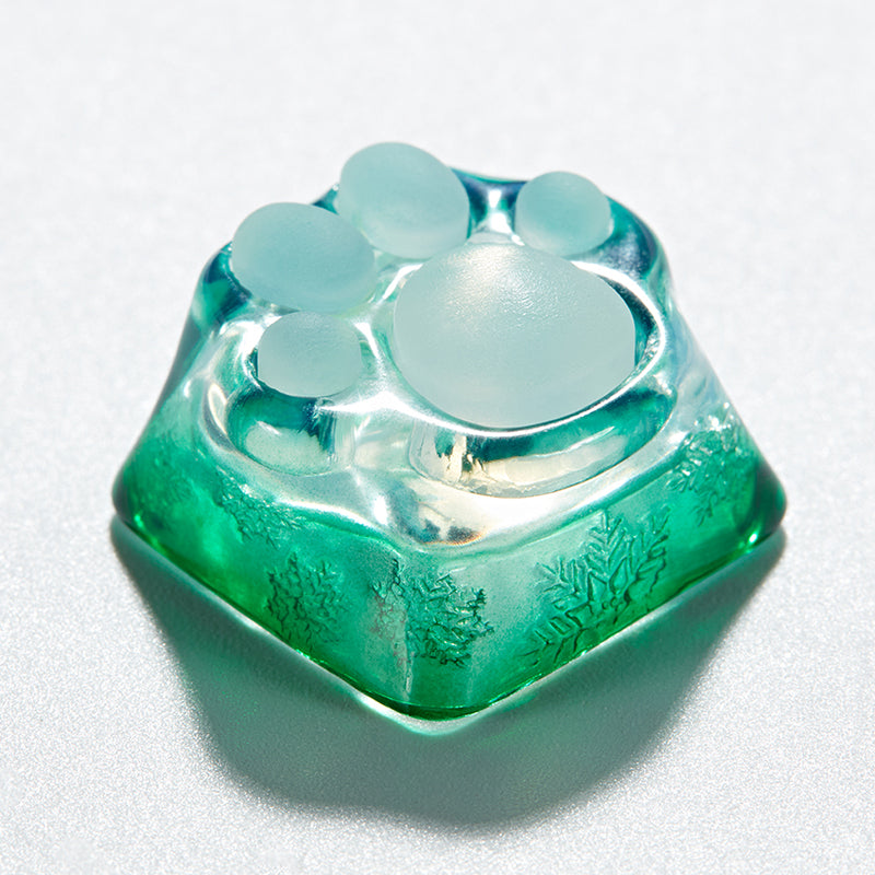 ZOMO PLUS 3D Printed Kitty Paw Keycap Snowflake Green for Cherry MX Switches