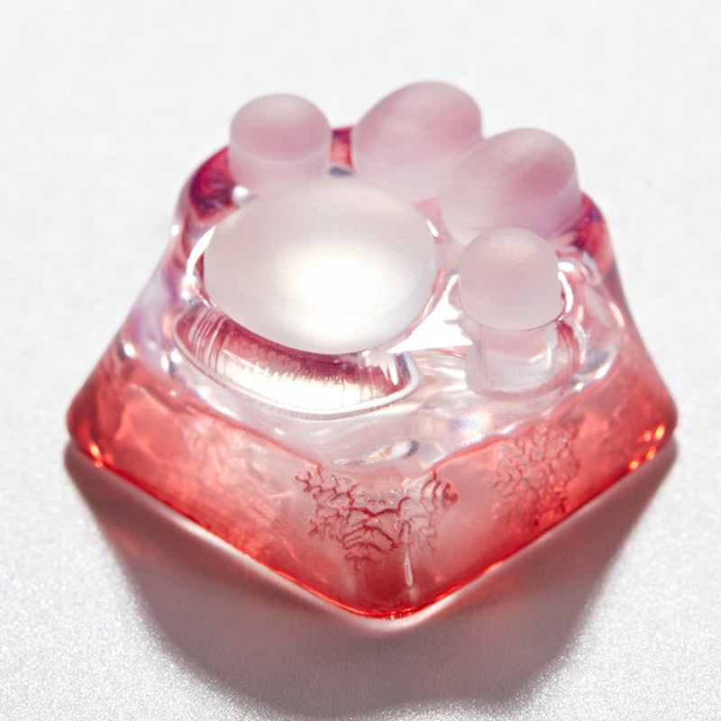 ZOMO PLUS 3D Printed Kitty Paw Keycap Snowflake Red for Cherry MX Switches