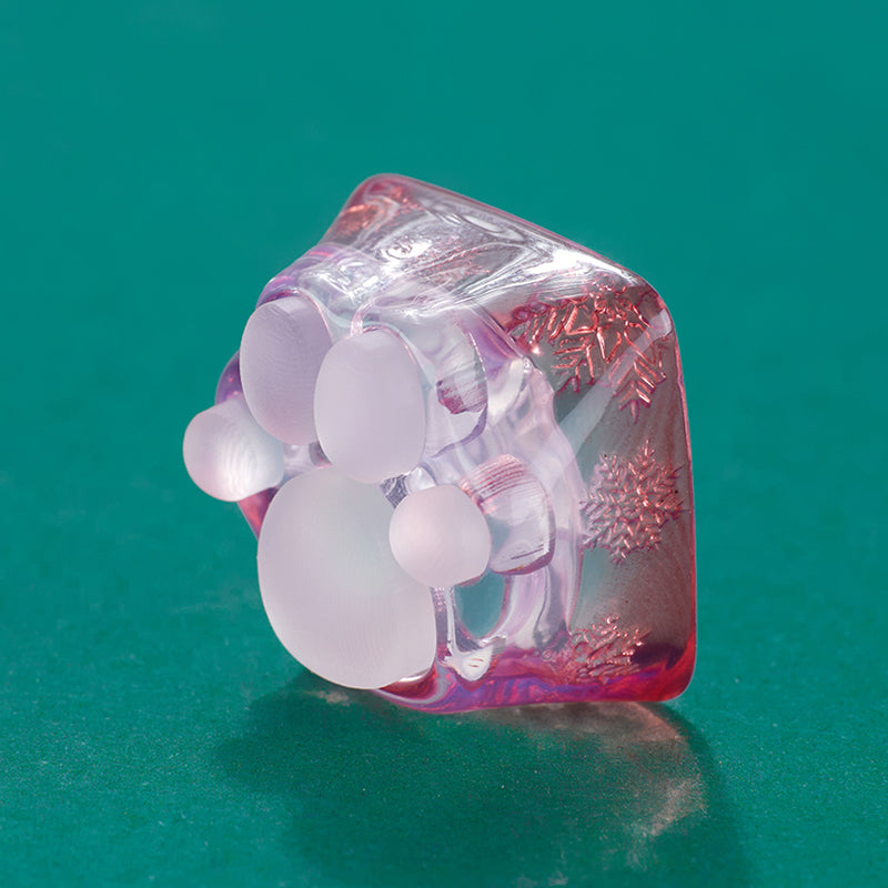 ZOMO PLUS 3D Printed Kitty Paw Keycap Snowflake Red for Cherry MX Switches