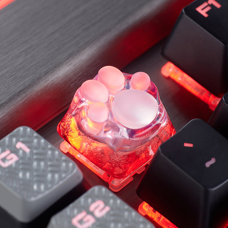 ZOMO PLUS 3D Printed Kitty Paw Keycap Snowflake Red for Cherry MX Switches