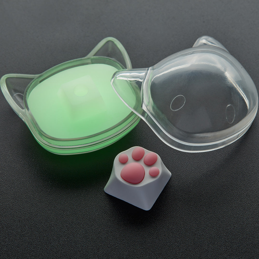ZOMO PLUS ABS Kitty Paw Keycap White Pink for Cherry MX Switches