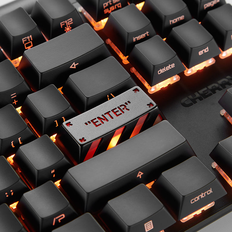 HolyOOPS x ZOMOPLUS CYBER PUNK Aluminum ENTER keycap Black Orange