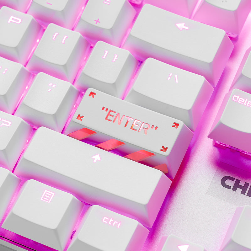 HolyOOPS x ZOMOPLUS CYBER PUNK Aluminum ENTER keycap White Orange