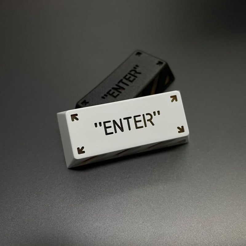 HolyOOPS x ZOMOPLUS CYBER PUNK Aluminum ENTER keycap White Orange