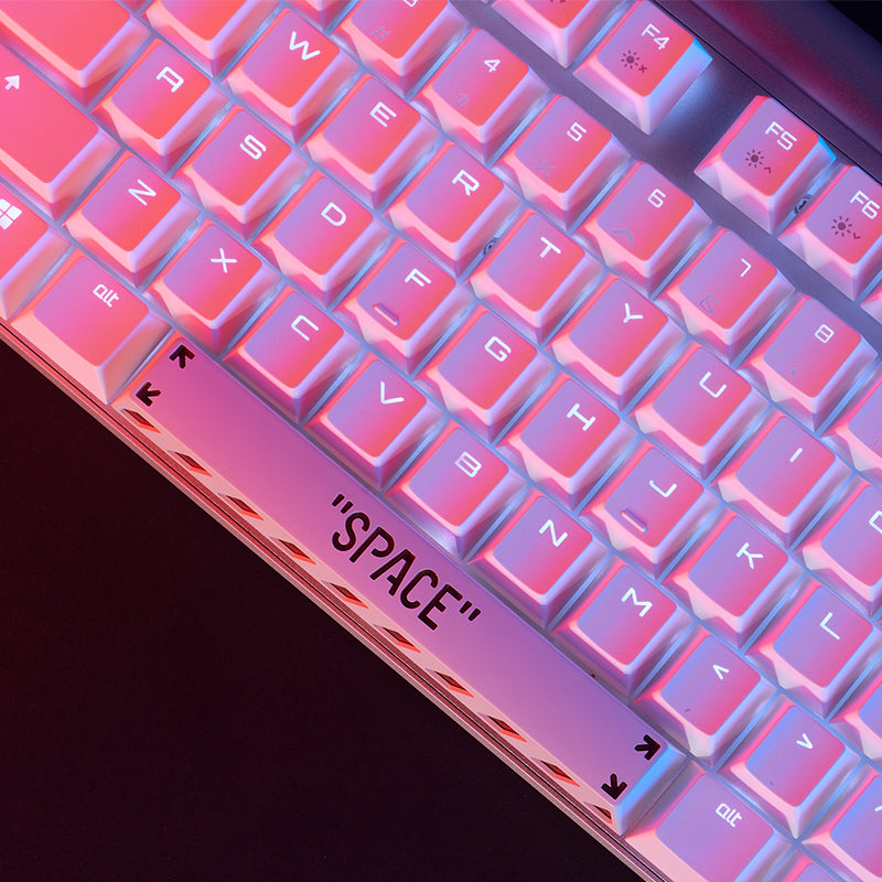 HolyOOPS x ZOMOPLUS CYBER PUNK Aluminum SPACE keycap White Orange