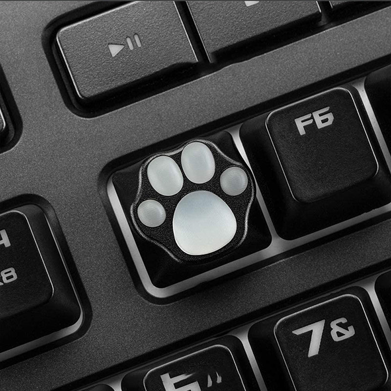 ZOMO PLUS Aluminum & Silicone Kitty Paw Artisan Keycap Black x Transparent