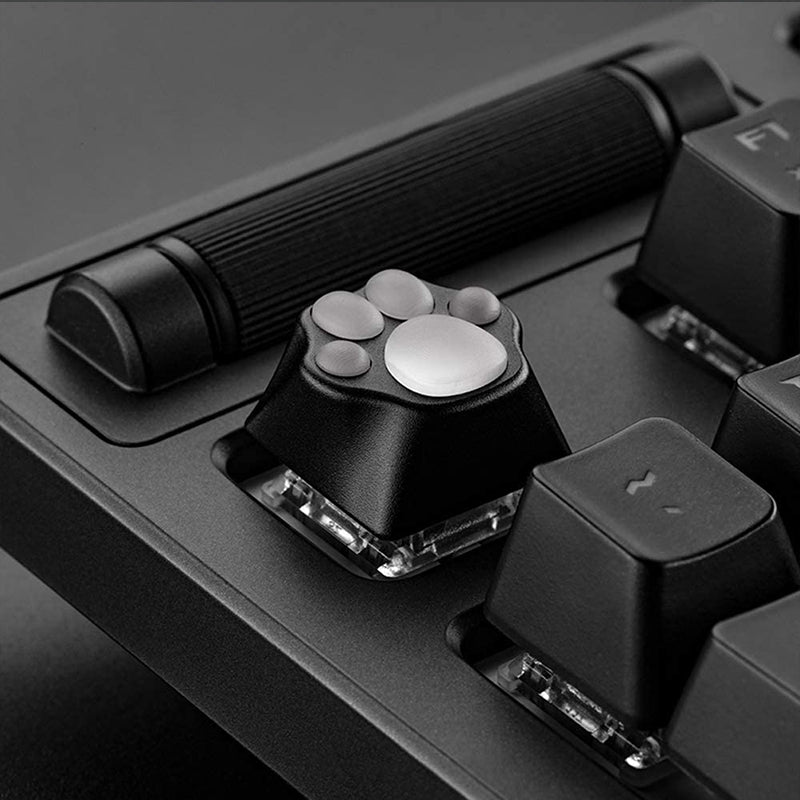 ZOMO PLUS Aluminum & Silicone Kitty Paw Artisan Keycap Black x Transparent