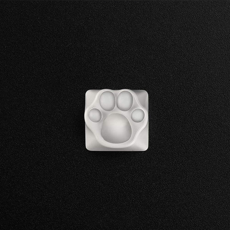 ZOMO PLUS Aluminum & Silicone Kitty Paw Artisan Keycap White x Transparent