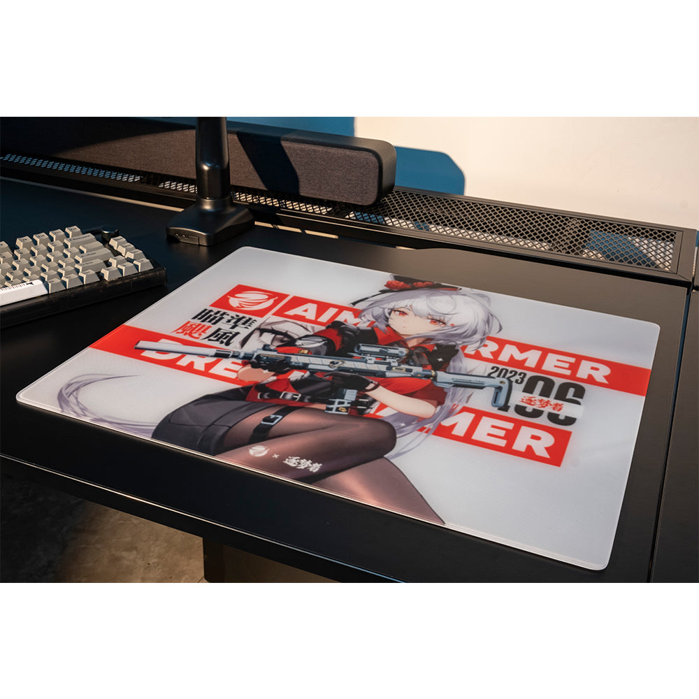 Dream Gamer Float Glass Mousepad AIMSTORMER White [Cannot be shipped with other products]