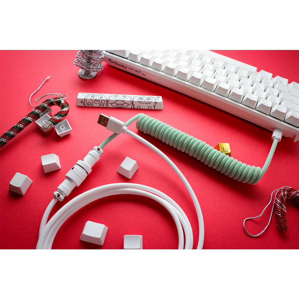 Ducky Premicord Custom Coiled USB Cable Merry Christmas Limited Edition