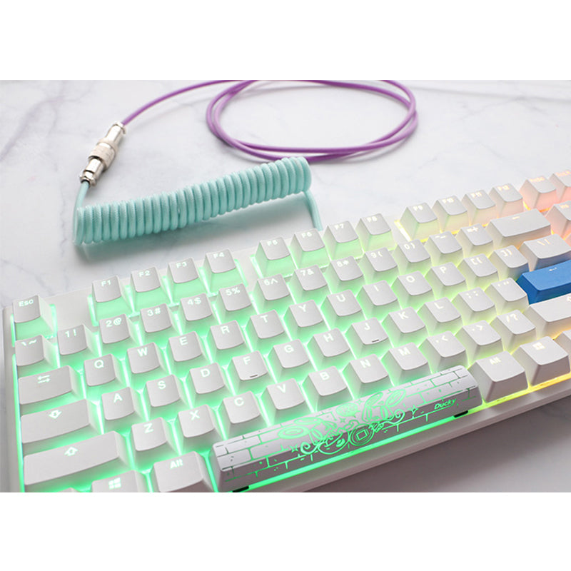 Ducky Premicord Custom Coiled USB Cable Frozen Llama