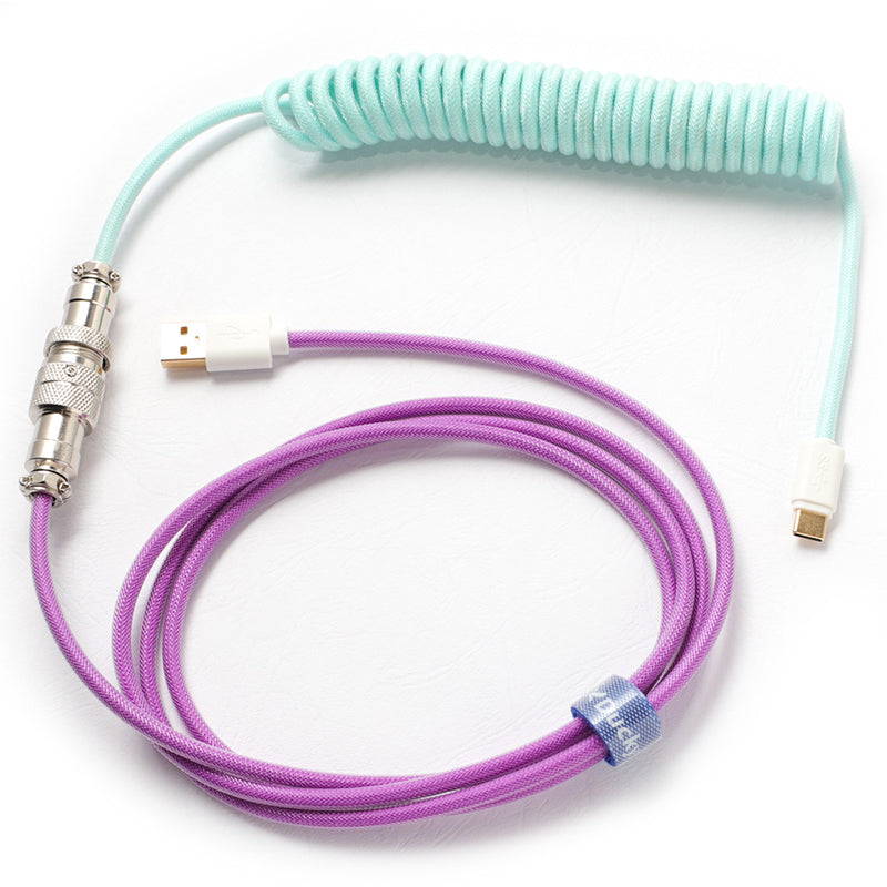 Ducky Premicord Custom Coiled USB Cable Frozen Llama