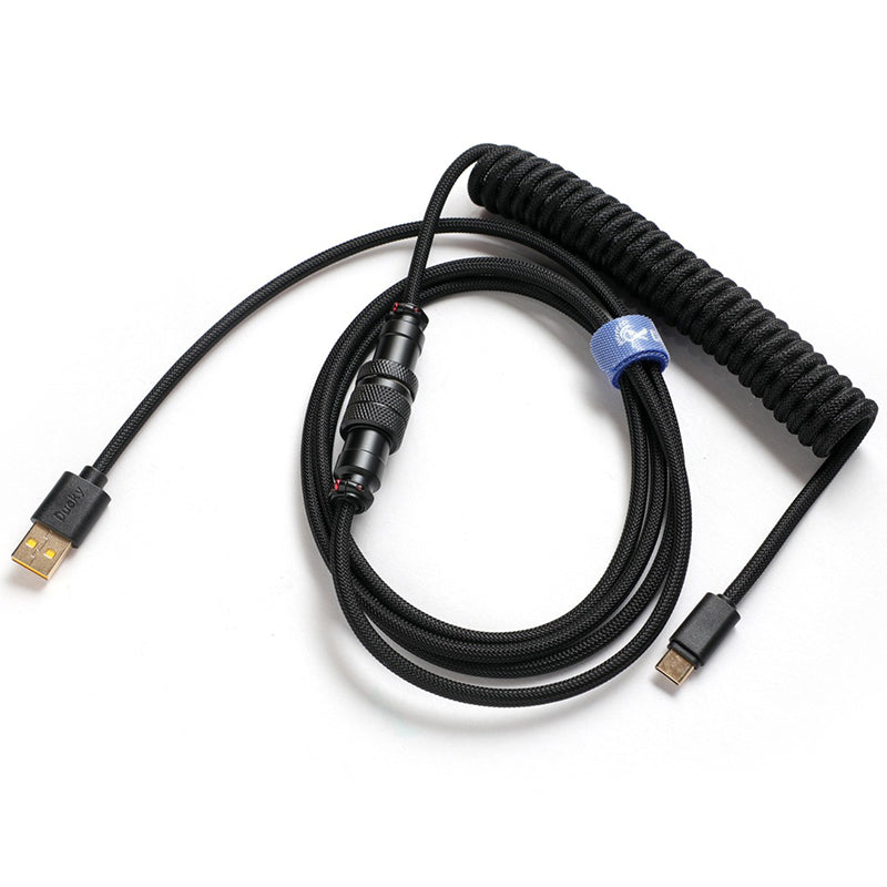 Ducky Premicord Custom Coiled USB Cable Phantom Black