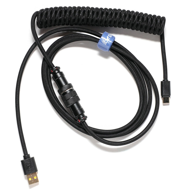 Ducky Premicord Custom Coiled USB Cable Phantom Black