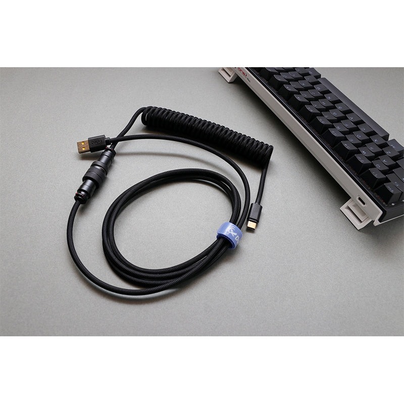 Ducky Premicord Custom Coiled USB Cable Phantom Black