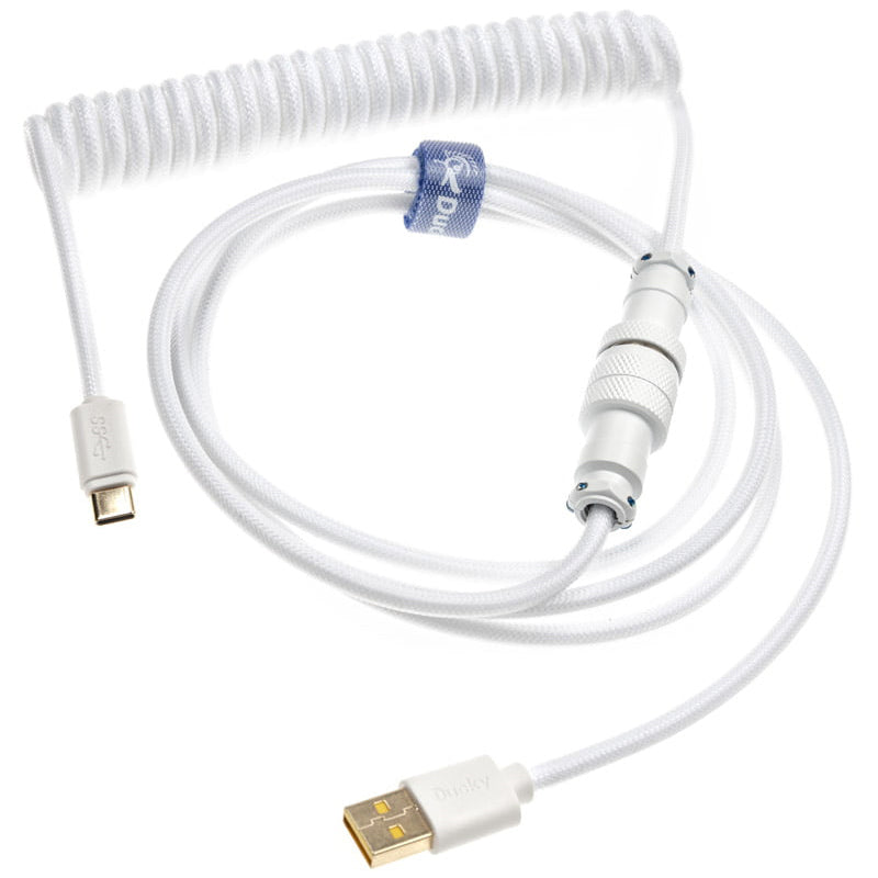 Ducky Premicord Custom Coiled USB Cable Pure White