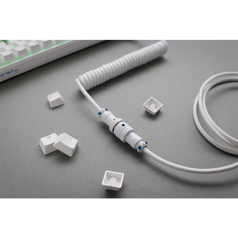 Ducky Premicord Custom Coiled USB Cable Pure White