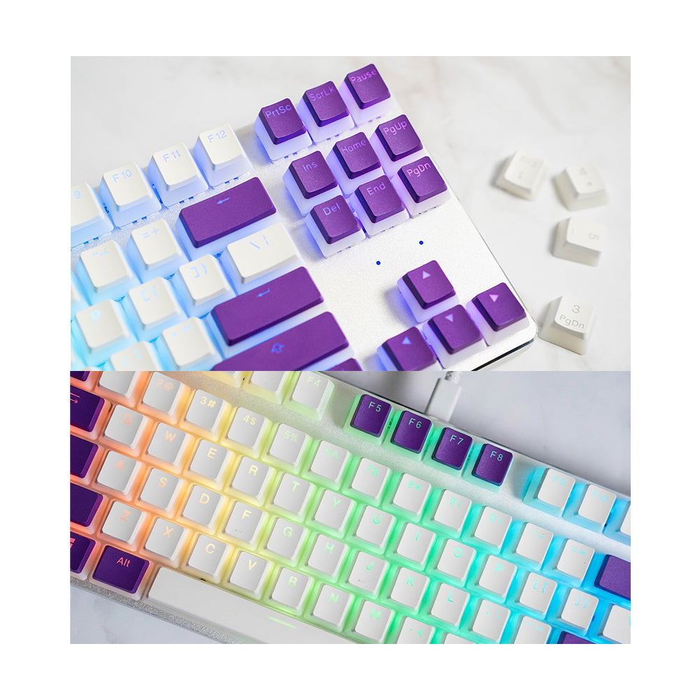 Ducky(ダッキー) プリン キーキャップセット パープル ホワイト Cherry