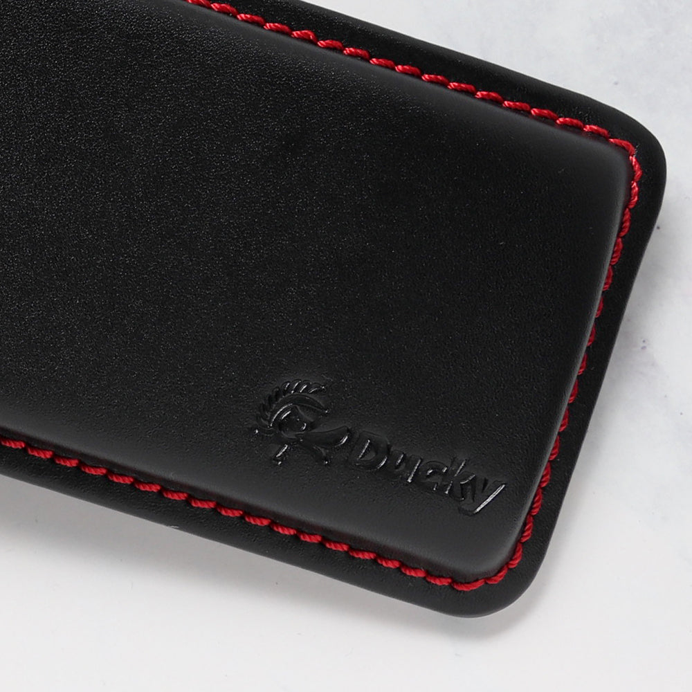 Ducky Mini Leather Wrist Rest with Red Stitching