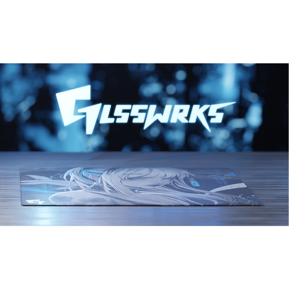 GLSSWRKS(グラスワークス) Kazemi プレミアムガラスマウスパッド Blue