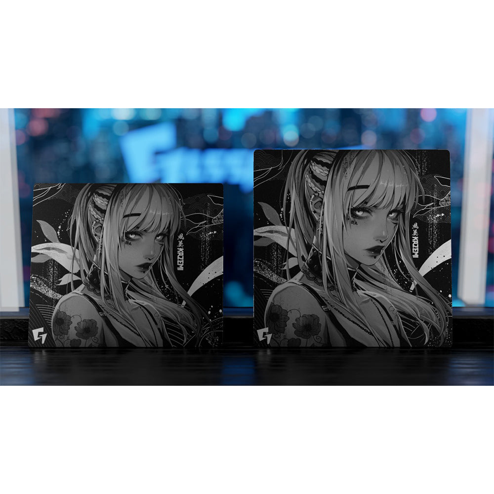 GLSSWRKS(グラスワークス) Kazemi プレミアムガラスマウスパッド Dark