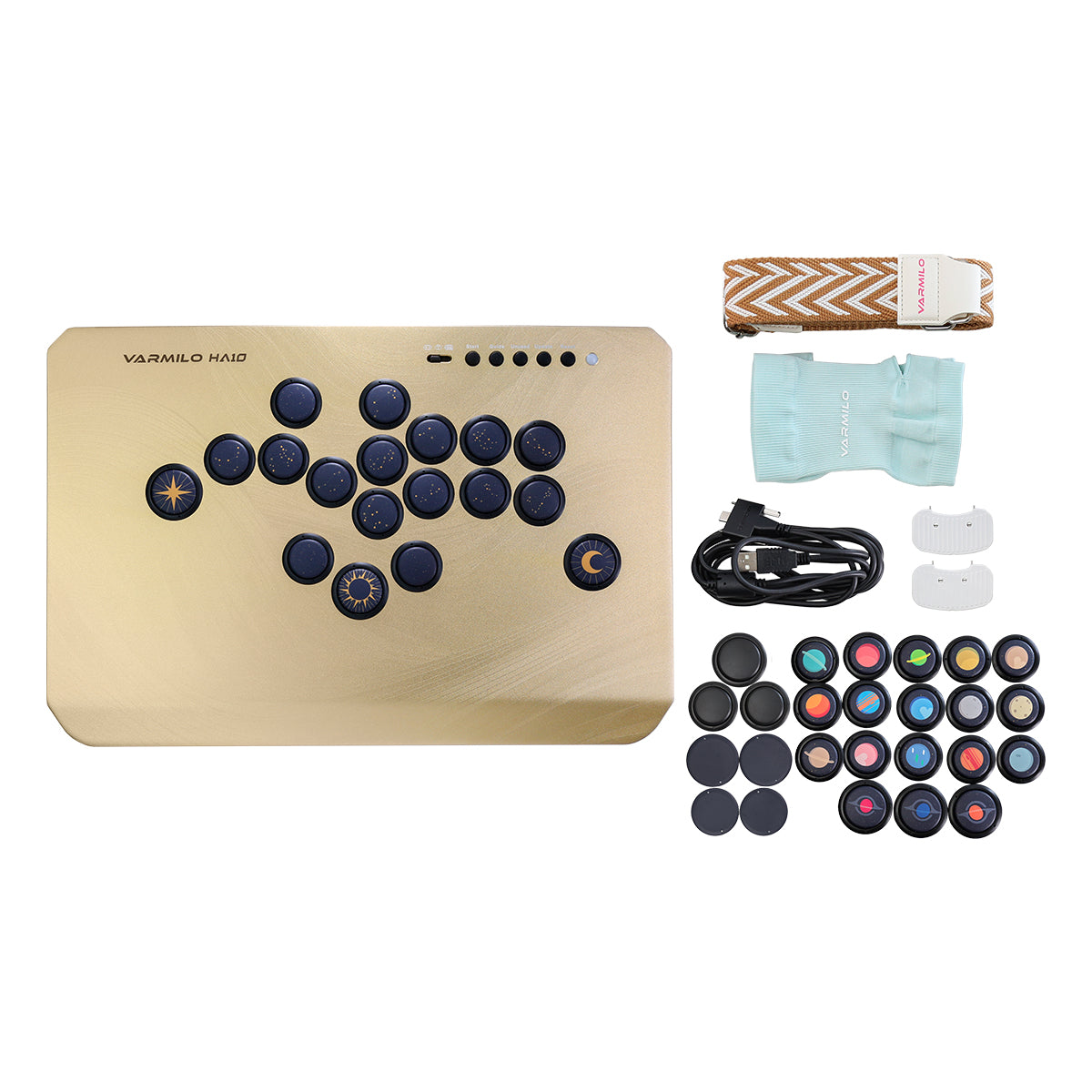 VARMILO HA10 Gold Limited Edition Leverless Arcade Controller for Fighting Games